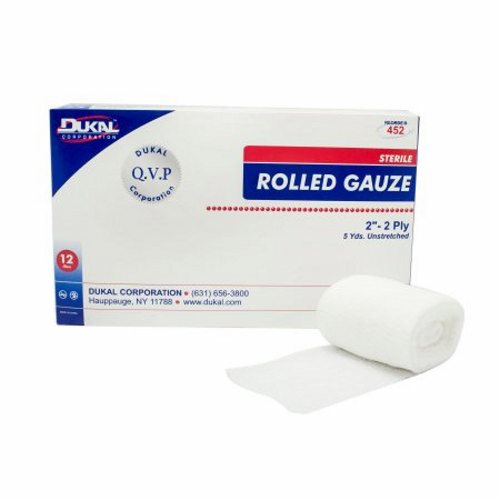 Dukal, Fluff Bandage Roll Dukal Cotton 2-Ply 2 Inch X 5 Yard Roll Shape Sterile, Case Of 8