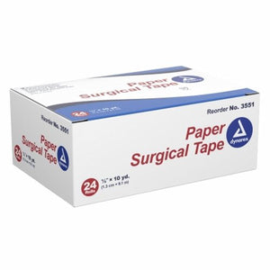 Dynarex, Medical Tape Dynarex  Porous Paper 1/2 Inch X 10 Yard White NonSterile, Box Of 24