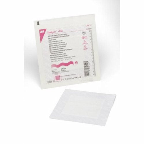 3M, Adhesive Dressing 3M Medipore 6 X 6 Inch Soft Cloth Square White Sterile, Case Of 4