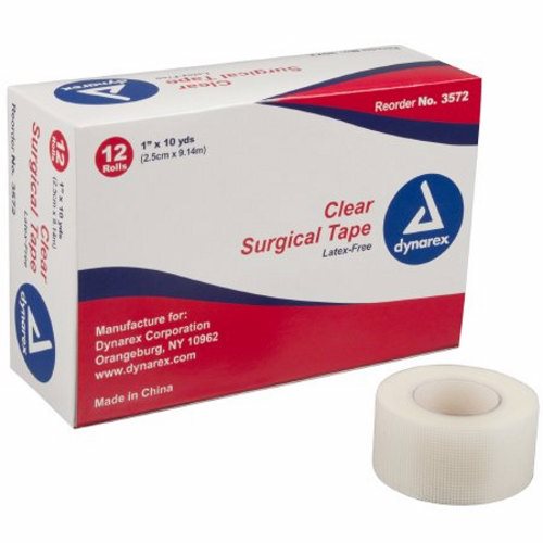 Dynarex, Medical Tape Dynarex  Porous 1 Inch X 10 Yard Transparent NonSterile, Case Of 12