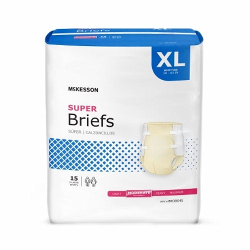 McKesson, Unisex Adult Incontinence Brief McKesson X-Large Disposable Moderate Absorbency, Count of 15