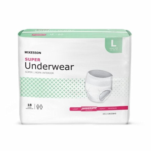 McKesson, Unisex Adult Absorbent Underwear, Case Of 4