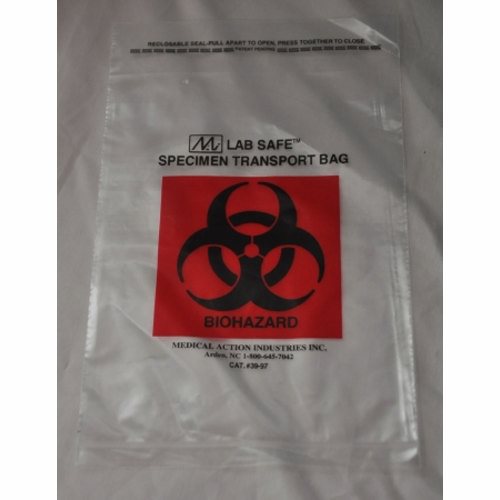 McKesson, Specimen Transport Bag with Document Pouch McKesson 6 X 9 Inch Polyethylene Biohazard Symbol Adhesiv, Count of 1000