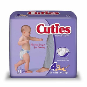 First Quality, Unisex Baby Diaper Cuties  Tab Closure Size 4 Disposable Heavy Absorbency, 1 Pack