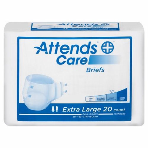 Attends, Unisex Adult Incontinence Brief Care X-Large, Count of 20