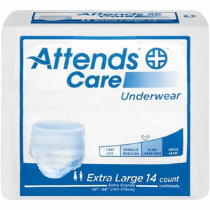 Attends, Unisex Adult Absorbent Underwear, Case Of 4