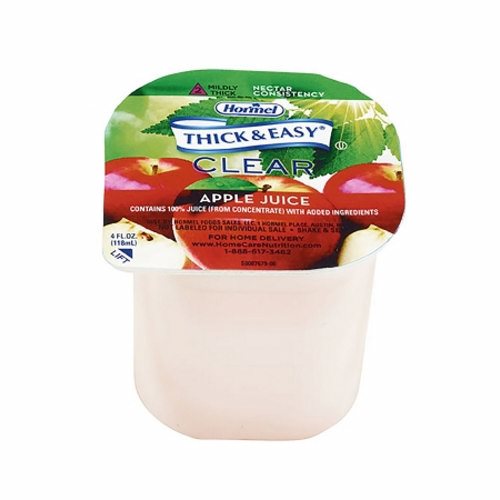 Hormel, Thickened Beverage Thick & Easy  4 oz. Container Portion Cup Apple Juice Flavor Ready to Use Nectar, Count of 24