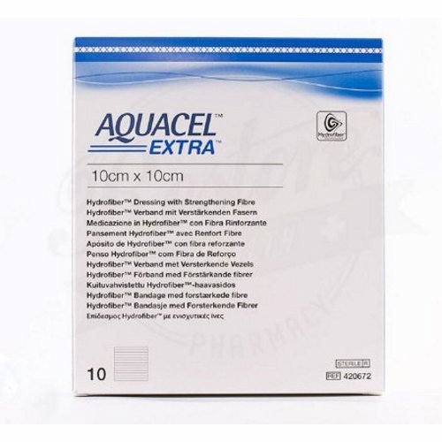 Convatec, Hydrofiber Dressing Aquacel  Extra Hydrofiber (Sodium Carboxymethylcellulose) 2 X 2 Inch, Box Of 10