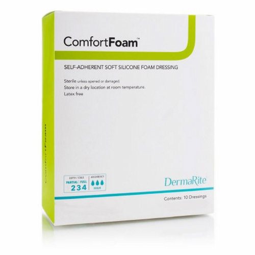 DermaRite, Silicone Foam Dressing 2 X 2 Inch, Box Of 10