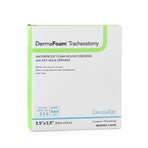 DermaRite, Foam Dressing 3-1/2 X 3-1/2 Inch, Box Of 10