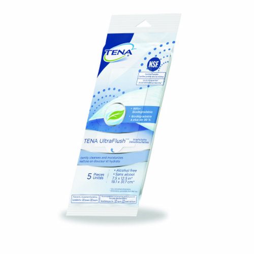 Tena, Personal Wipe TENA  UltraFlush Soft Pack Aloe / Vitamin E / Chamomile Scented 5 Count, Pack Of 48