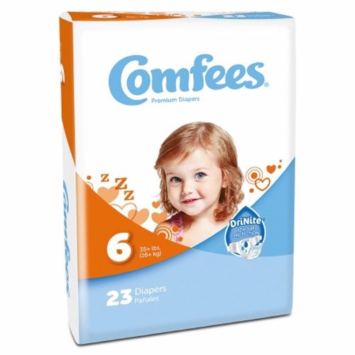 Attends, Unisex Baby Diaper Comfees Size 6 Disposable, Case Of 4