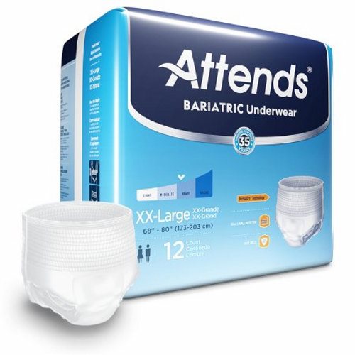 Attends, Unisex Adult Absorbent Underwear, Case Of 4