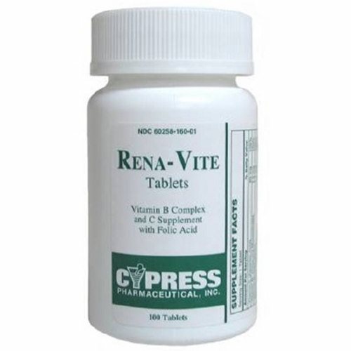 Cypress Pharmaceutical, Multivitamin Supplement Rena-Vite Folic Acid / Vitamin B 0.8 mg Strength Tablet 100 per Bottle, 100 Tablets