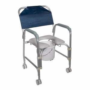 Drive Medical, Commode / Shower Chair drive Fixed Arm Aluminum Frame 21 Inch Height, Count of 1