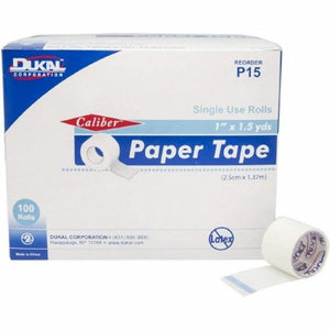 Dukal, Medical Tape Caliber Short Roll Paper 1 inch X 1-1/2 Yard White NonSterile, Box Of 100