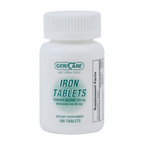 McKesson, Mineral Supplement Geri-Care Iron 325 mg Strength Tablet 100 per Bottle, Count of 1