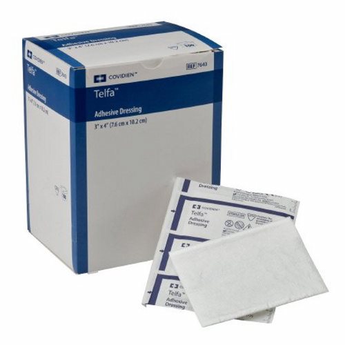 Cardinal, Adhesive Dressing Telfa 3 X 4 Inch Film / Cotton Rectangle White Sterile, Box Of 100