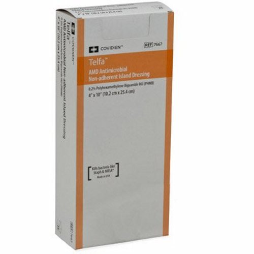 Cardinal, Antimicrobial Dressing Telfa AMD 4 X 8 Inch Sterile, 1 Each