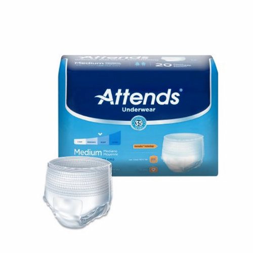 Attends, Unisex Adult Absorbent Underwear Attends Pull On Medium, Pack Of 25