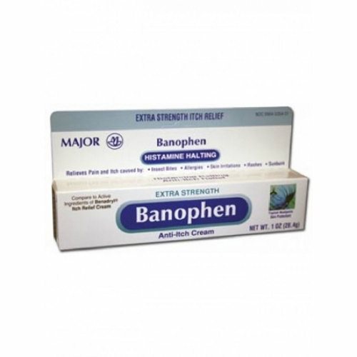 Major Pharmaceuticals, Itch Relief Banophen 2% - 0.1% Strength Cream 30 Gram Tube, 30 Grams