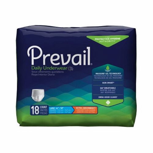 First Quality, Female Adult Absorbent Underwear Prevail  Daily Underwear Pull On with Tear Away Seams Large Disposa, Case Of 4