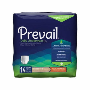 First Quality, Female Adult Absorbent Underwear Prevail  Daily Underwear Pull On with Tear Away Seams X-Large Dispo, Case Of 4