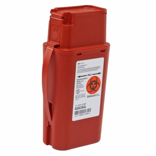 Cardinal, Sharps Transport Container SharpSafety 8-¾H X 2-½ D X 4-½ W Inch 1 Quart Red, 0.25 Gallons