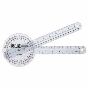 Fabrication Enterprises, Goniometer Baseline  Plastic 12 Inch Arm Length 1° Increments Inches and Centimeters, Count of 1