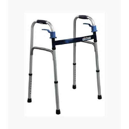 Drive Medical, Dual Release Folding Walker drive Deluxe Aluminum Frame 350 lbs. Weight Capacity 26 to 33-1/2 Inch H, Count of 4