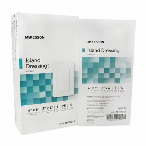 McKesson, Adhesive Dressing McKesson 4 X 6 Inch Polypropylene / Rayon Rectangle White Sterile, Box Of 25