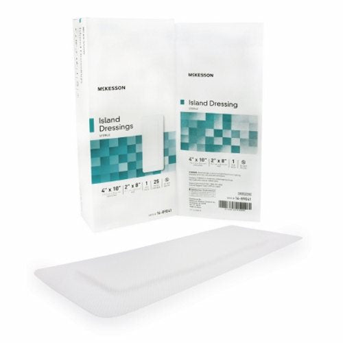 McKesson, Adhesive Dressing McKesson 4 X 10 Inch Polypropylene / Rayon Rectangle White Sterile, Box Of 25