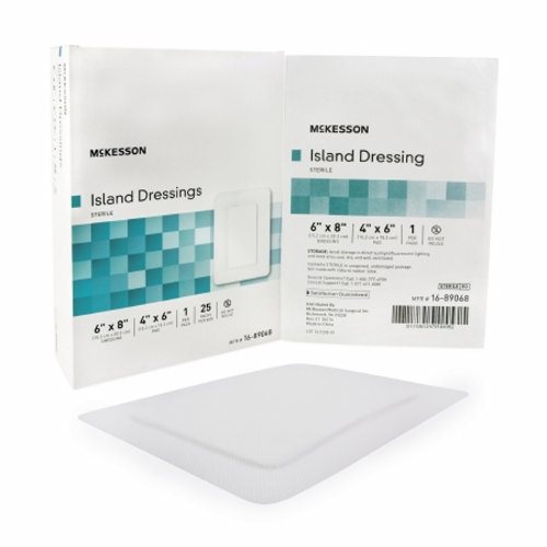 McKesson, Adhesive Dressing McKesson 6 X 8 Inch Polypropylene / Rayon Rectangle White Sterile, Case Of 4