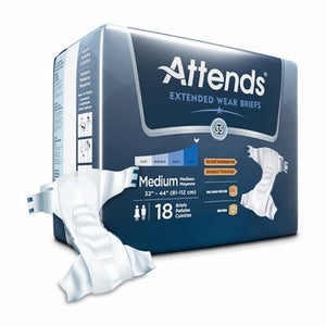 Attends, Unisex Adult Incontinence Brief Attends  Extended Wear Tab Closure Medium Disposable Heavy Absorbenc, Case Of 4