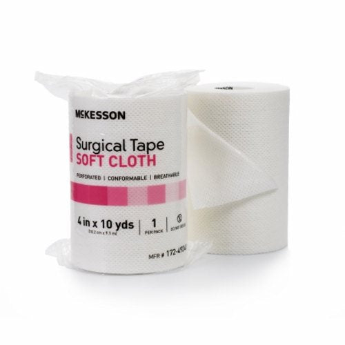 McKesson, Medical Tape McKesson Cloth 4 Inch X 10 Yard White NonSterile, 1 Pack