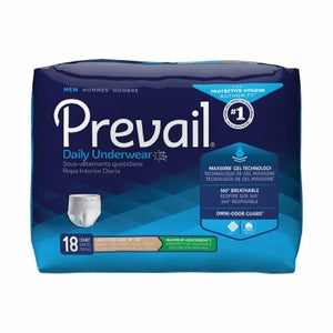 First Quality, Male Adult Absorbent Underwear Prevail  Men's Daily Underwear Pull On with Tear Away Seams Large / X, Case Of 4