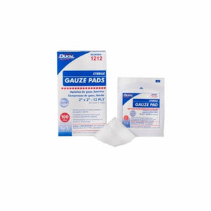 Dukal, Gauze Sponge Dukal Cotton 12-Ply 2 X 2 Inch Square Sterile, Box Of 100