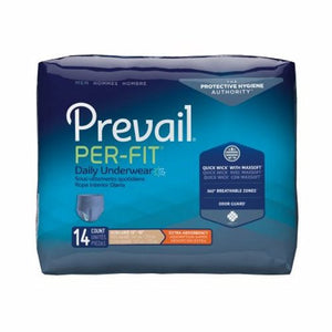 First Quality, Male Adult Absorbent Underwear Prevail  Per-Fit  Men Pull On with Tear Away Seams X-Large Disposable, Case Of 4