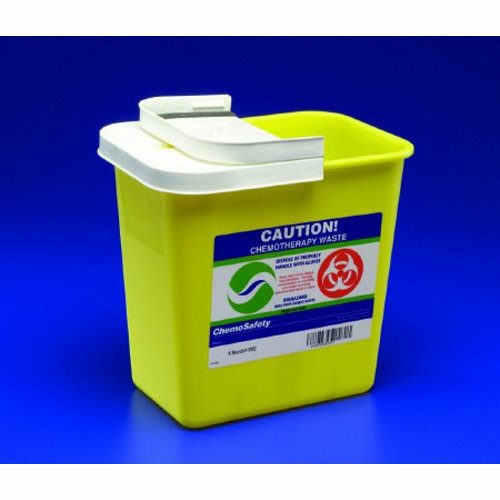 Cardinal, Chemotherapy Sharps Container SharpSafety 1-Piece 26 H X 18-1/4 W X 12-3/4 D Inch 18 Gallon Yellow H, 18 Gallons