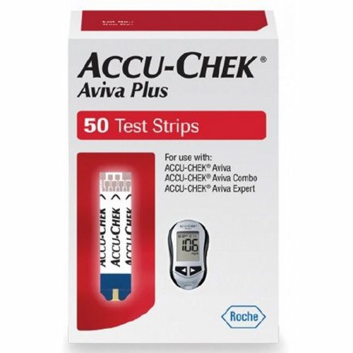 Accu-Chek, Blood Glucose Test Strips Accu-Chek  Aviva Plus 50 Strips per Box Tiny 0.6 microliter drop For Accu-, Case Of 36