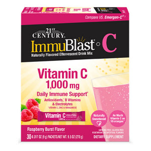 21st Century, Immublast C Raspberry Mixdrink, 30 Count