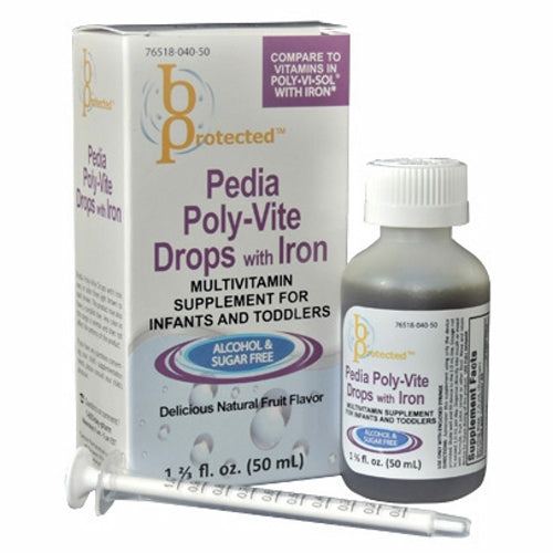 B Protected, Pedia Poly-Vite with Iron Drops, 50 ml