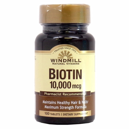 Windmill Health, Biotin, 10000mcg, 100 Tabs