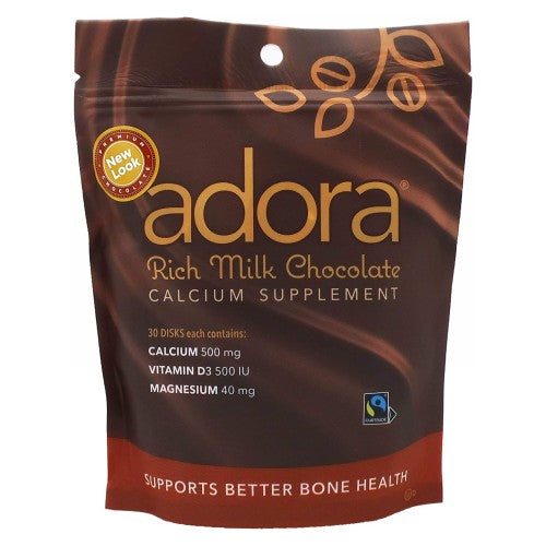 Adora, Calcium Supplement Disk, Milk Chocolate 30 Count