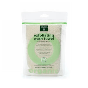 Earth Therapeutics, Organic Cotton Exfoliating Towel w/ Straps, 1 Unit