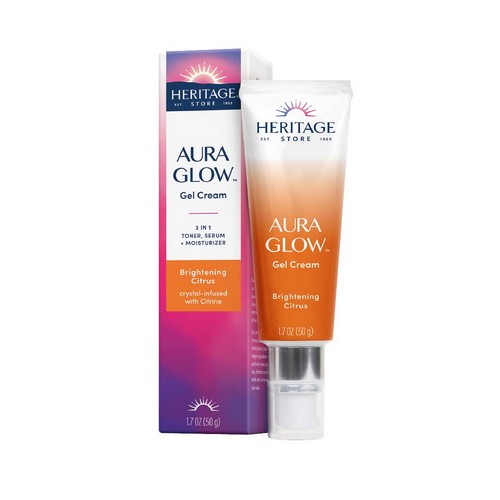 Heritage Store, Aura Glow Gel Cream Brightening Citrus, 1.7 Oz