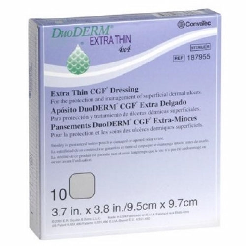 Convatec, Hydrocolloid Dressing DuoDERM Extra Thin 4 X 4 Inch Square Sterile, Box Of 10