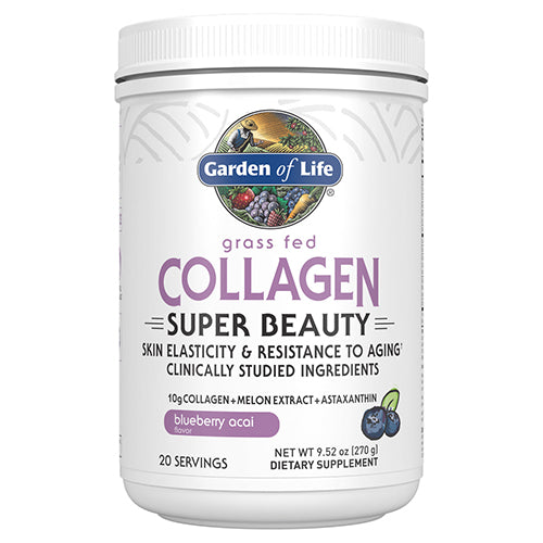 Garden of Life, Collagen Super Beauty Powder, Blueberry Acai, 270 Grams Powder