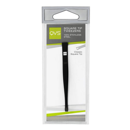 Qvs, Square Tip Tweezer Black, 1 Each