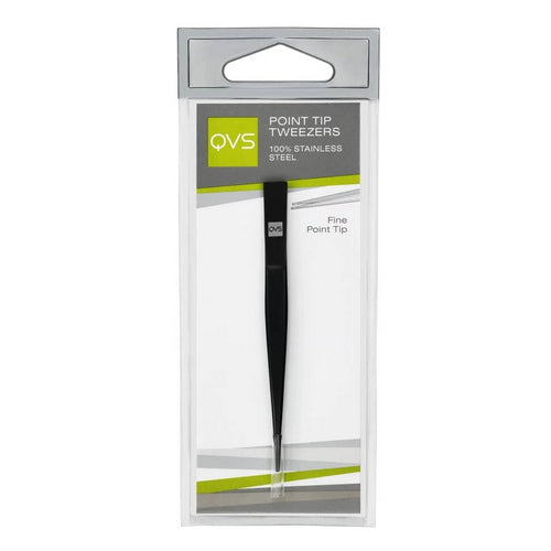 Qvs, Point Tip Tweezer Black, 1 Count